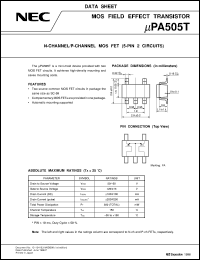 UPA505T datasheet: MOS type field effect transistor UPA505T