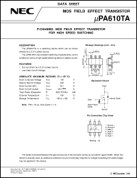 UPA610TA datasheet: Small signal MOSFET 6-pin MM -30V/0.1A, 2.5V drive UPA610TA