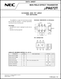 UPA672T datasheet: 50 V/100 mA FET array incorporating 2 N-ch MOSFETs UPA672T