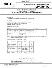 UPA804T datasheet: 6-pin small MM high-frequency double transistor UPA804T