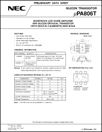 UPA806T datasheet: 6-pin small MM high-frequency double transistor UPA806T