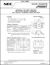 UPA808T-T1 datasheet: 6-pin small MM high-frequency double transistor UPA808T-T1