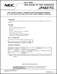 UPA831TC datasheet: Twin transistors equipped with different model chips(6P small MM) UPA831TC