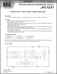 UPC1237HA datasheet: Power amplification protection circuit. UPC1237HA