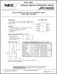 UPC1652G datasheet: Bipolar analog integrated circuit UPC1652G