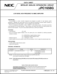 UPC1658G datasheet: Bipolar analog integrated circuit UPC1658G