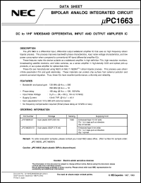 UPC1663G datasheet: DC-VDF wide band I/O amplifier IC UPC1663G