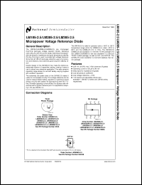 LM285BYZ-2.5 datasheet: Micropower Voltage Reference Diode LM285BYZ-2.5