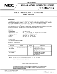 UPC1678GV-E1 datasheet: Silicon middle-power output high frequency wide-band amplifier UPC1678GV-E1