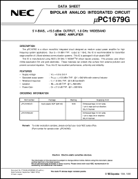 UPC1679G datasheet: Bipolar analog integrated circuit UPC1679G