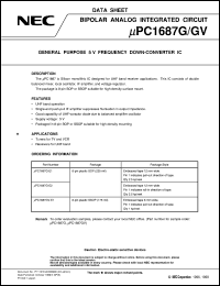 UPC1687G datasheet: Bipolar analog integrated circuit UPC1687G