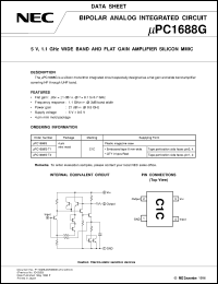 UPC1688G datasheet: General-purpose high frequency wideband amplifier UPC1688G