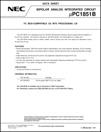 UPC1851BCU datasheet: US multichannel television sound processing + sound controller UPC1851BCU