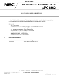 UPC1862GS datasheet: Burst lock clock generator UPC1862GS