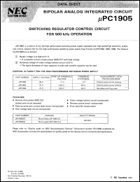 UPC1905GS-T1 datasheet: Switching regulator UPC1905GS-T1