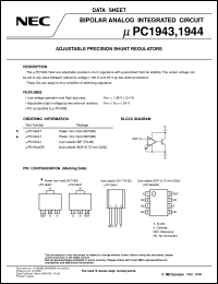 UPC1944GR-E2 datasheet: High-precision variable shunt type stabilized power supply UPC1944GR-E2