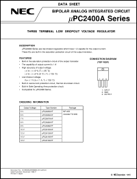 UPC2405AHF datasheet: 1A-output low saturation three-terminal regulator UPC2405AHF