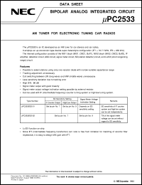 UPC2533GS-01 datasheet: One-chip AM radio UPC2533GS-01