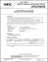 UPC2708T datasheet: Medium-output high-frequency wideband amplifier UPC2708T