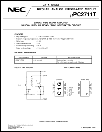 UPC2711T-E3 datasheet: Super small-size low-current high-freq. wide-band amp. UPC2711T-E3