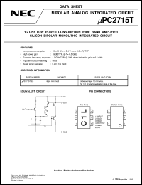 UPC2715T-T1 datasheet: Super small-size low-current high-freq. wide-band amp. UPC2715T-T1