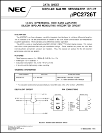 UPC2726T-E3 datasheet: General-purpose differential type wideband amplifier UPC2726T-E3