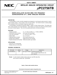 UPC2756T-E3 datasheet: 3V silicon L-band down-converter IC UPC2756T-E3