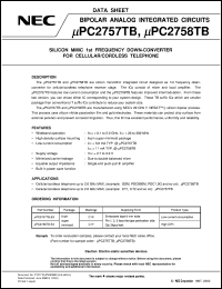 UPC2757T-E3 datasheet: 3V L-band down converter UPC2757T-E3