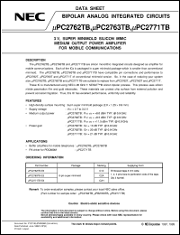 UPC2763T datasheet: 3 V drive medium output amplifier IC TYPEB f = 1.9 GHz UPC2763T