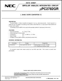 UPC2782GR-E1 datasheet: L/S Band Down Converter IC UPC2782GR-E1