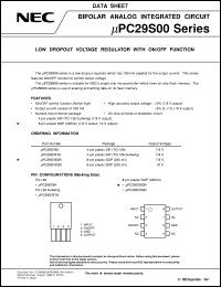 UPC29S10TA datasheet: Low saturation positive output stabilization power circuit with ON/OFF function UPC29S10TA