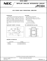 UPC324G2(5)-T2 datasheet: Quad operational amplifier UPC324G2(5)-T2