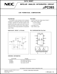 UPC393C datasheet: Dual comparator UPC393C