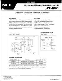 UPC4061G2-T2 datasheet: Single operational amplifier UPC4061G2-T2