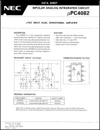 UPC4082G2-T1 datasheet: Dual operational amplifier UPC4082G2-T1