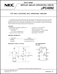 UPC4092G2 datasheet: Dual operational amplifier UPC4092G2