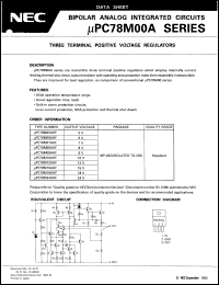 UPC78M05AHF datasheet: Positive output three-terminal regulator UPC78M05AHF