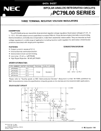 UPC79L08J datasheet: Negative output three-terminal regulator UPC79L08J