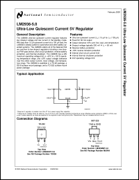 LM2936DT-5.0 datasheet: Ultra-Low Quiescent Current 5V Regulator LM2936DT-5.0