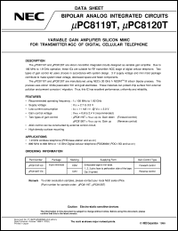 UPC8119T-E3 datasheet: AGC amplifier for mobil communication(forward type) UPC8119T-E3