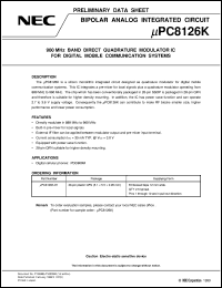 UPC8126GR-E1 datasheet: 900MHz direct orthogonal modulator + pre-mixer UPC8126GR-E1