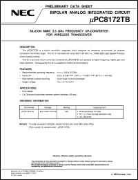 UPC8172TB-E3 datasheet: Frequency up-converter IC UPC8172TB-E3