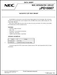 UPD16667N-XXX datasheet: STN-LCD common driver, 160-outputs, 40V UPD16667N-XXX