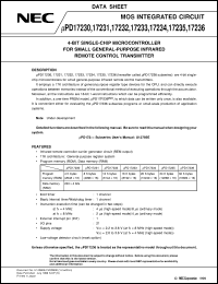 UPD17230MC-XXX-5A4-E1 datasheet: Small general-purpose/remote-control 4-bit single-chip microcontroller UPD17230MC-XXX-5A4-E1