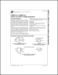 LM2937ET-3.3 datasheet: 400mA and 500mA Voltage Regulator LM2937ET-3.3