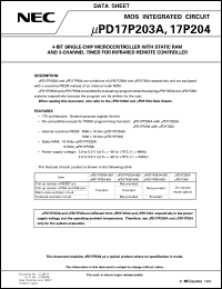 UPD17P203AGC-002-3BH datasheet: OTP version 4-bit single-chip microcontroller UPD17P203AGC-002-3BH