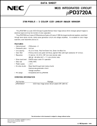 UPD3720ACY datasheet: 2700-bit x 3 color linear image sensor UPD3720ACY