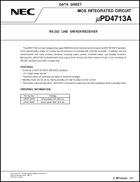 UPD4713AGT datasheet: Line driver/receiver(compliant with EIA RS-232D) UPD4713AGT