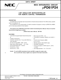 UPD61P24CS datasheet: For remote control transmitter CMOS IC UPD61P24CS