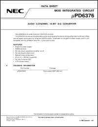 UPD6376CX datasheet: 16-bit D/A converter UPD6376CX